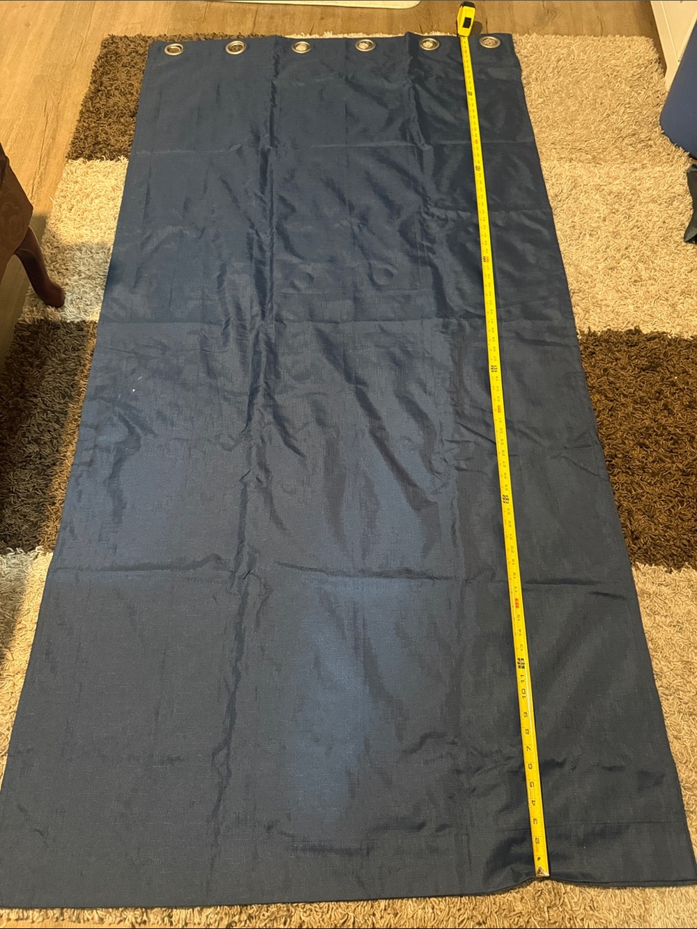 Eclipse Navy Blue Grommet Curtain Panel x2